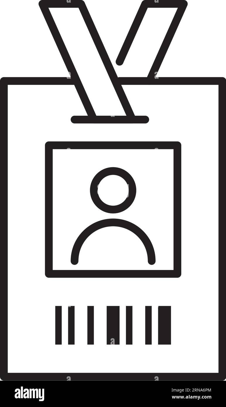 ID badge with barcode. Pixel perfect, editable Stock Vector Image & Art