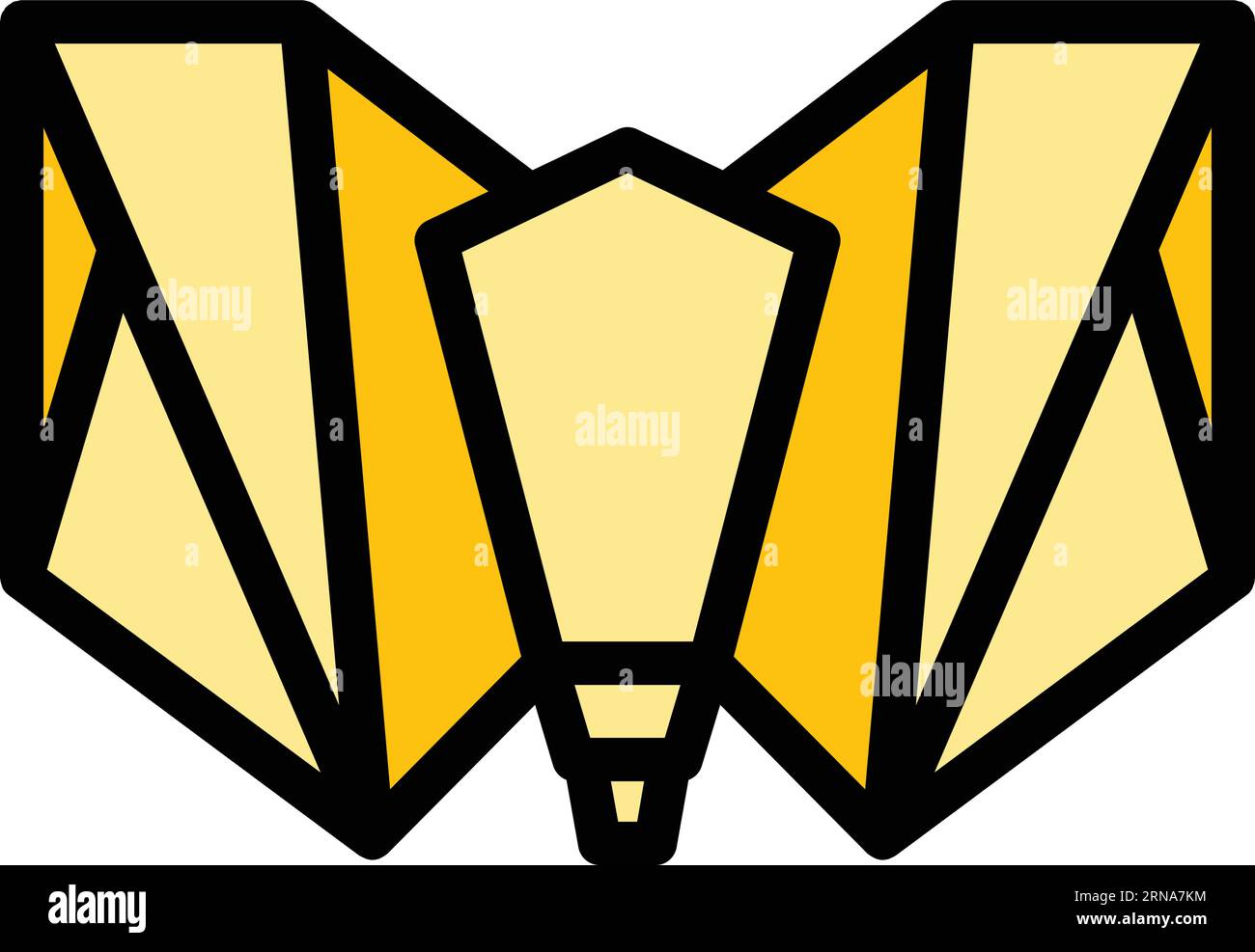 Butterfly origami icon outline vector. Geometric animal. Japan art color flat Stock Vector