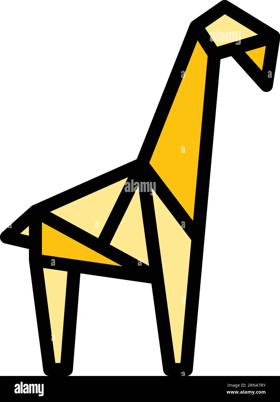 Origami giraffe icon outline vector. Geometric animal. Paper polygon