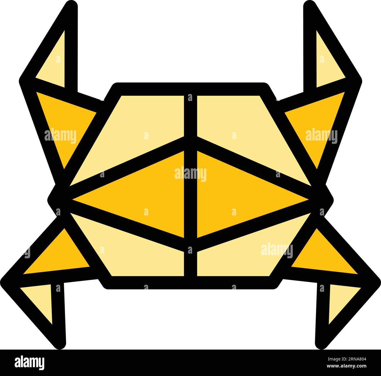 Paper crab icon outline vector. Origami animal. Geometrical art color