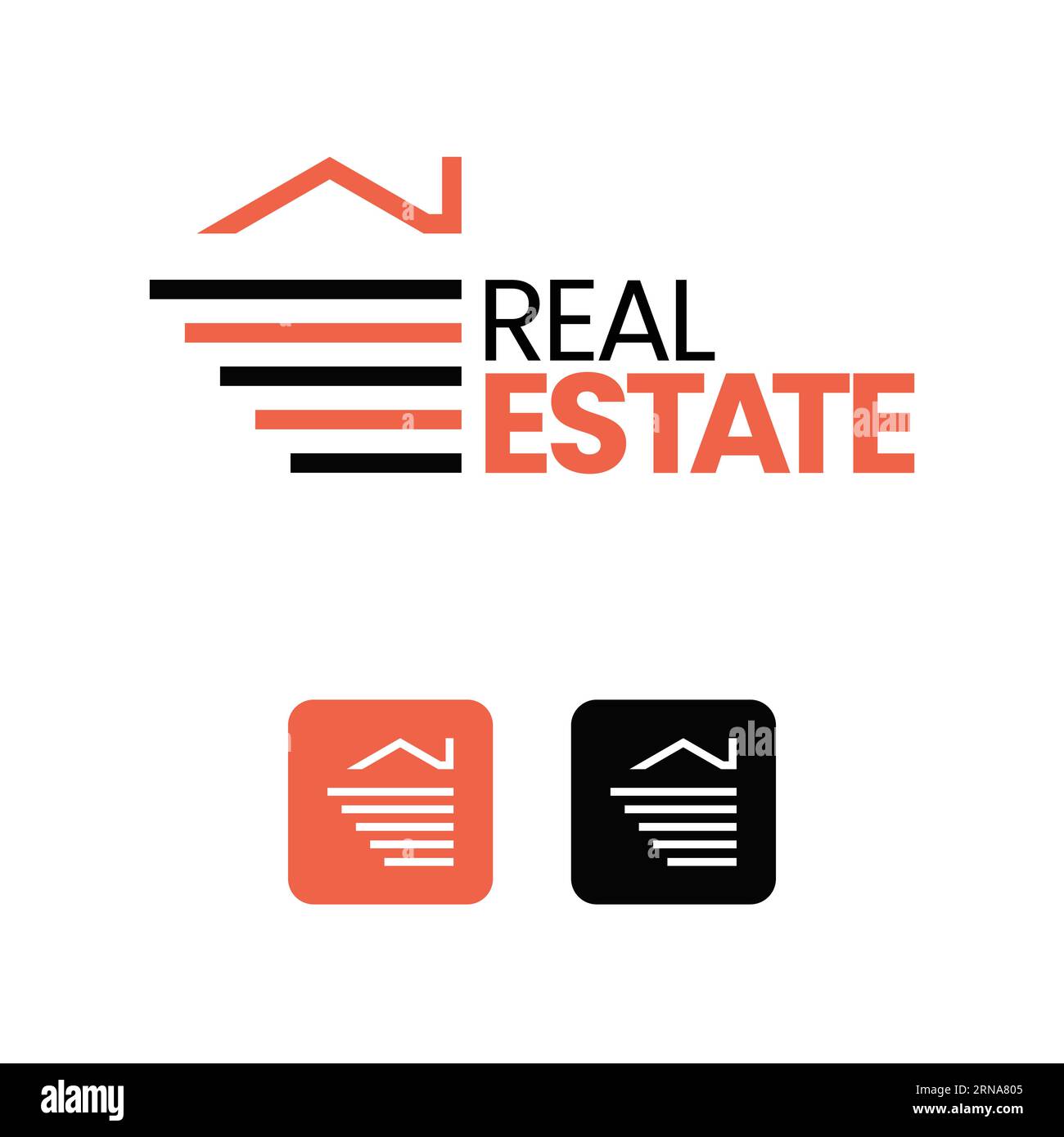Real Estate Minimalist Logo Design Stock Vector