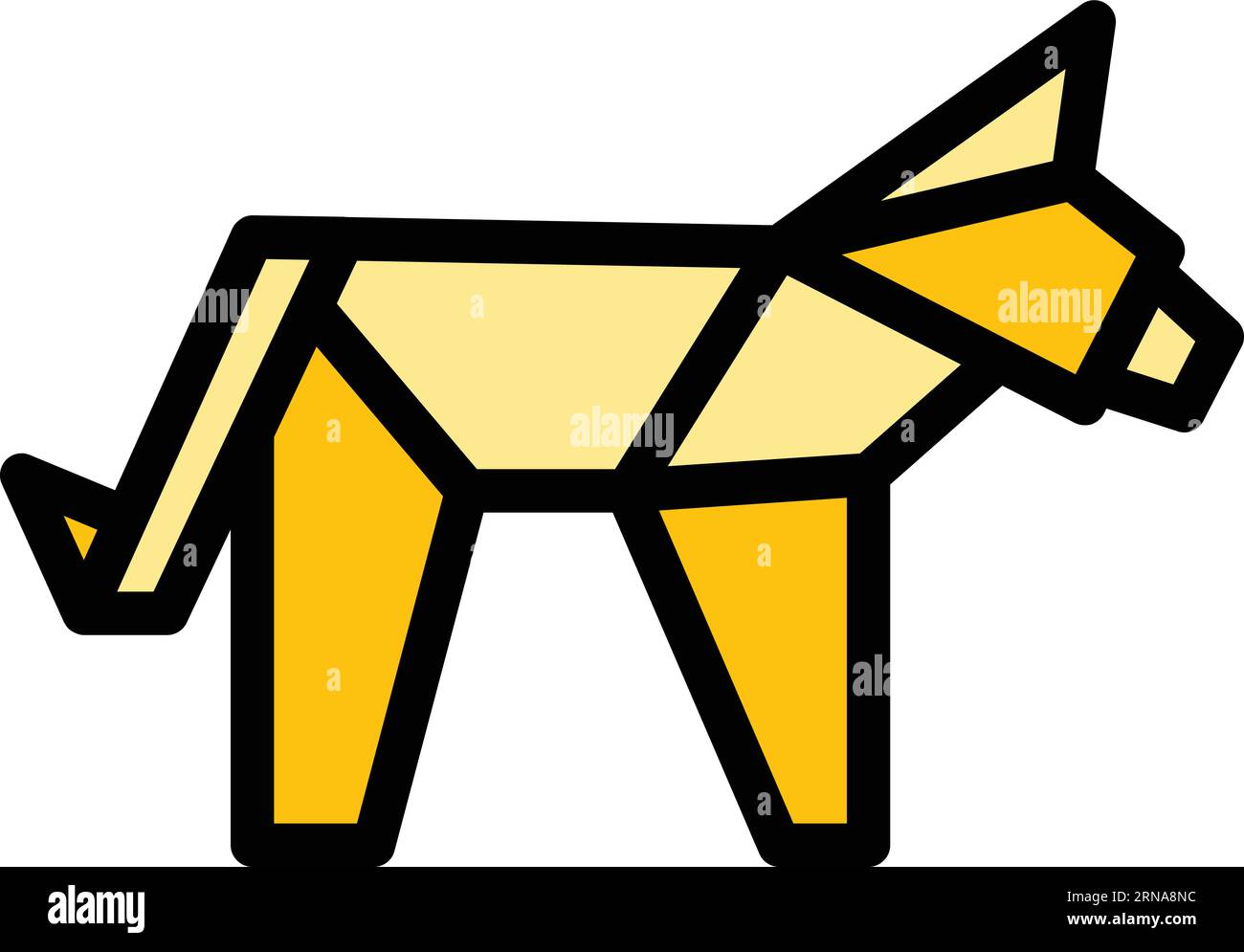 Zebra origami icon outline vector. Paper animal. Folded art color flat Stock Vector