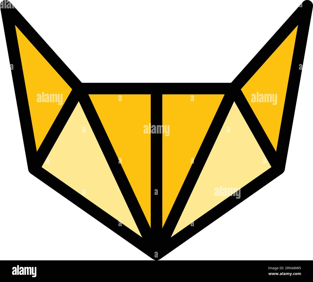 Origami fox head icon outline vector. Geometric animal. Japan polygon color flat Stock Vector