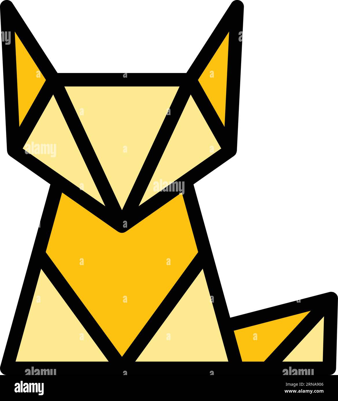 Origami fox icon outline vector. Animal geometric. Polygon art color flat Stock Vector