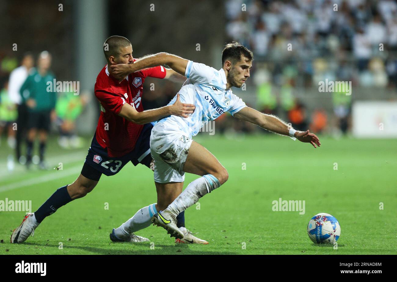 Budapest, Hungary. 31st August, 2023. Adama Traore of Ferencvarosi TC  controls the ball during the UEFA Europa Conference League Play Off Round  Second Leg match between Ferencvarosi TC and FK Zalgiris Vilnius