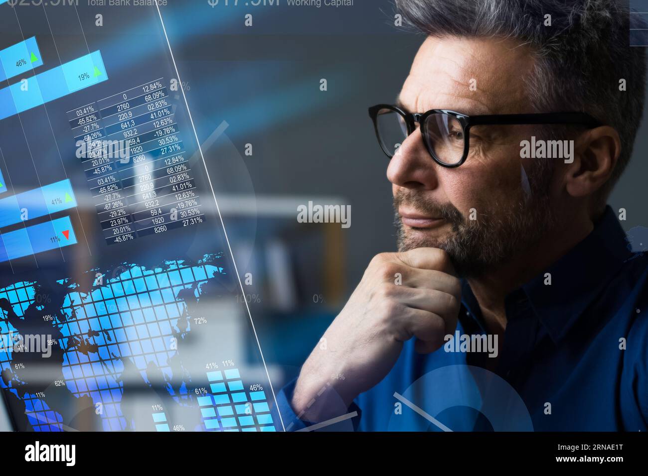 Financial KPI Data Profits Dashboard On Computer Stock Photo