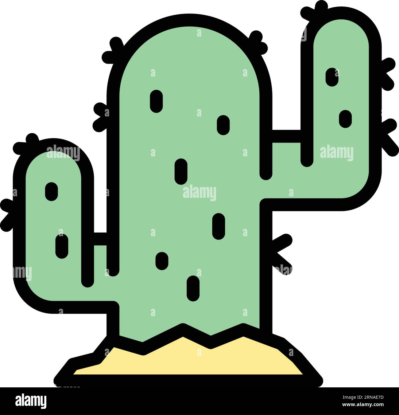 Desert cactus icon outline vector. Arab landscape. Arabic egypt color ...