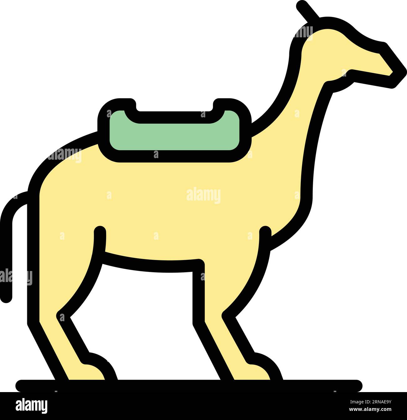 Desert camel icon outline vector. Arabian animal. Africa culture color