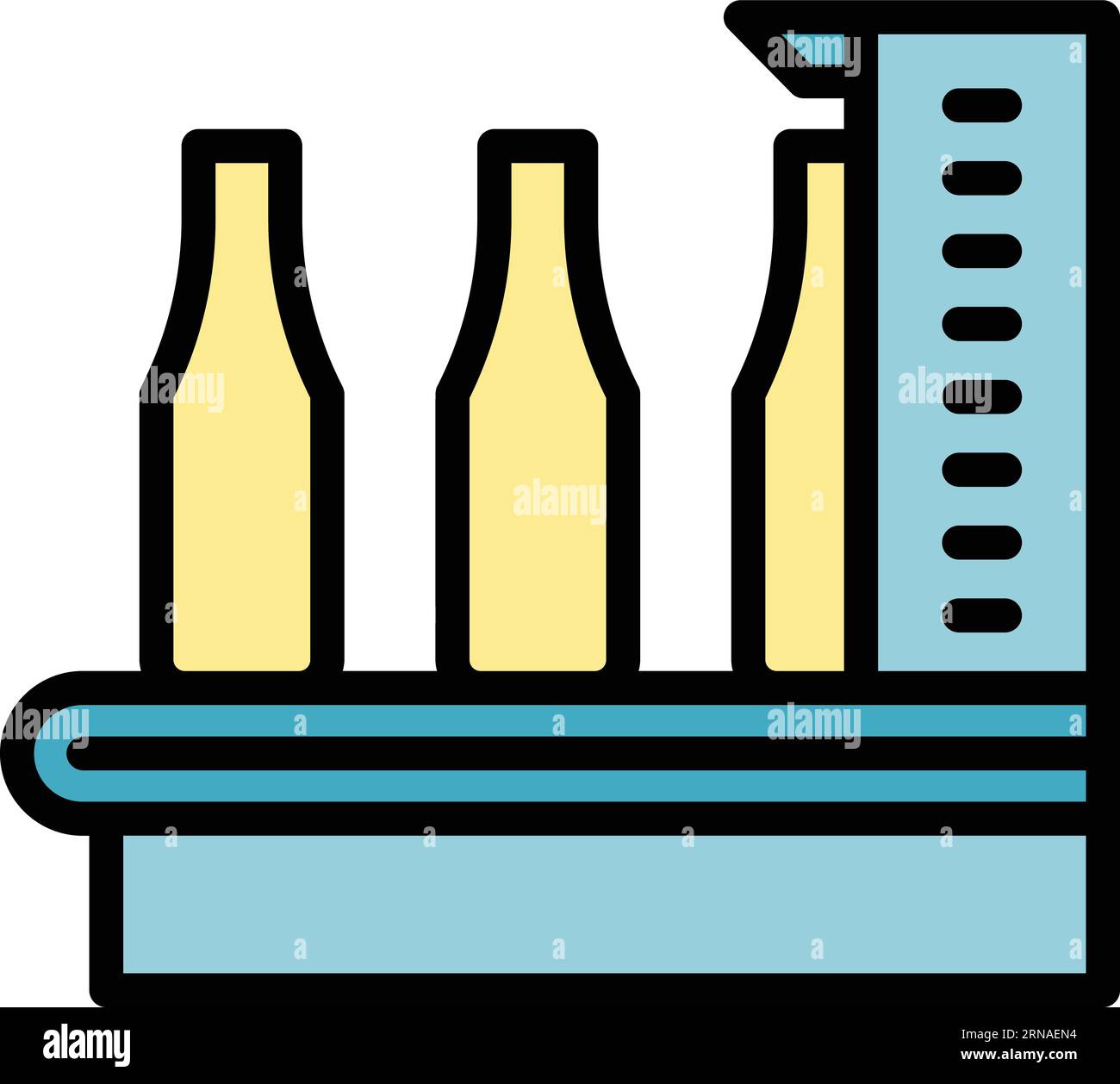 Bottle line production icon outline vector. Class factory. Window pvc ...