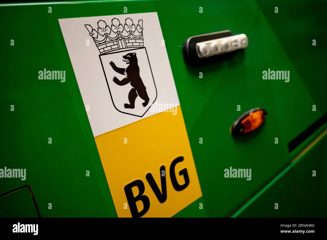Berlin, Germany. 30th Aug, 2023. A BVG bus stands in the workshop of the Lichtenberg depot of Berliner Verkehrsbetriebe (BVG). Credit: Fabian Sommer/dpa/Alamy Live News Stock Photo