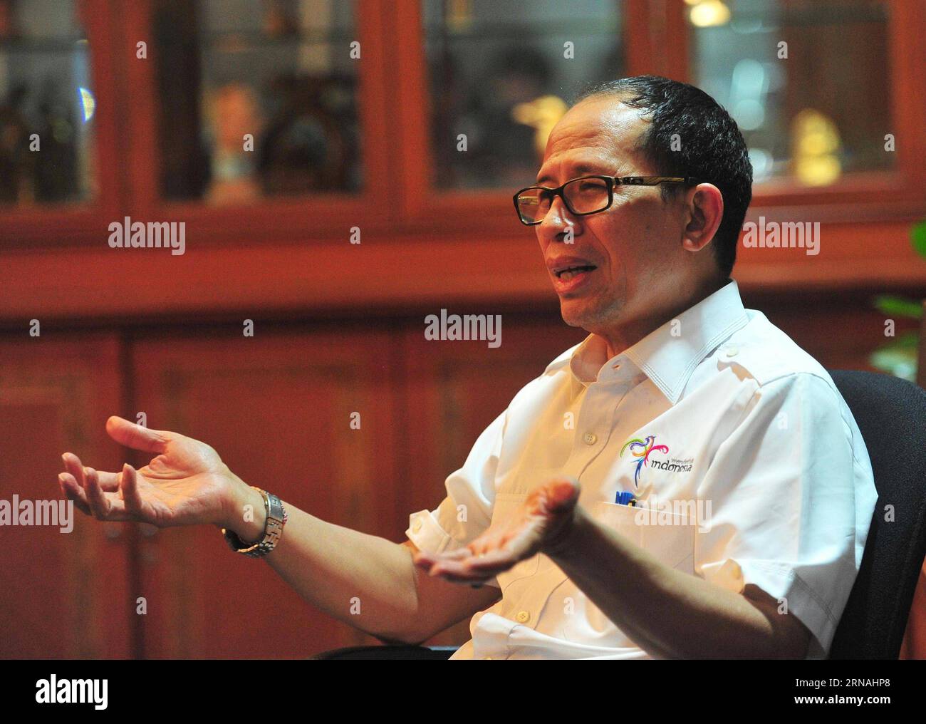 (160127) -- JAKARTA, Jan. 27, 2016 -- Deputy for Overseas Promotion of the Indonesian Tourism Ministry I Gde Pitana speaks during a special interview in Jakarta, Indonesia, Jan. 27, 2016. Indonesia expects the arrivals of holiday makers from China to jump this year as it has offered special historical destinations, boosted supportive policy and stepped up promotion, a senior tourism official said here Wednesday. ) INDONESIA-JAKARTA-CHINA-TOURISM Zulkarnain PUBLICATIONxNOTxINxCHN   160127 Jakarta Jan 27 2016 Deputy for Overseas Promotion of The Indonesian Tourism Ministry I Gde  Speaks during a Stock Photo
