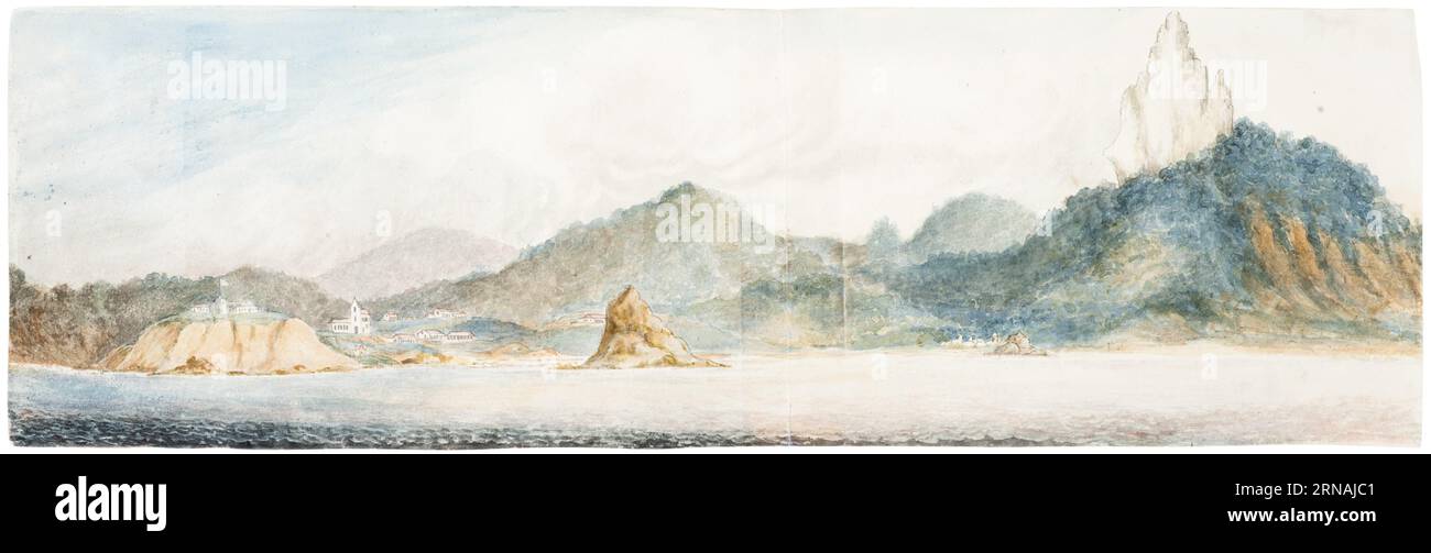 Portuguese Penal Settlements Fernando de Noronha. S. Nepth Atlantic. Sketch 47 presumably 1830 by Thomas Lyde Hornbrook Stock Photo