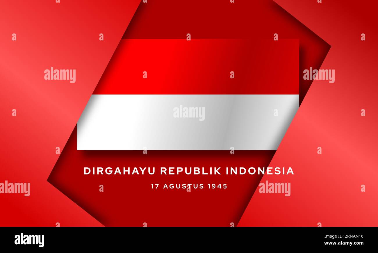 Indonesian independence day banner template. dirgahayu republik indonesia background. vector illustration Stock Photo