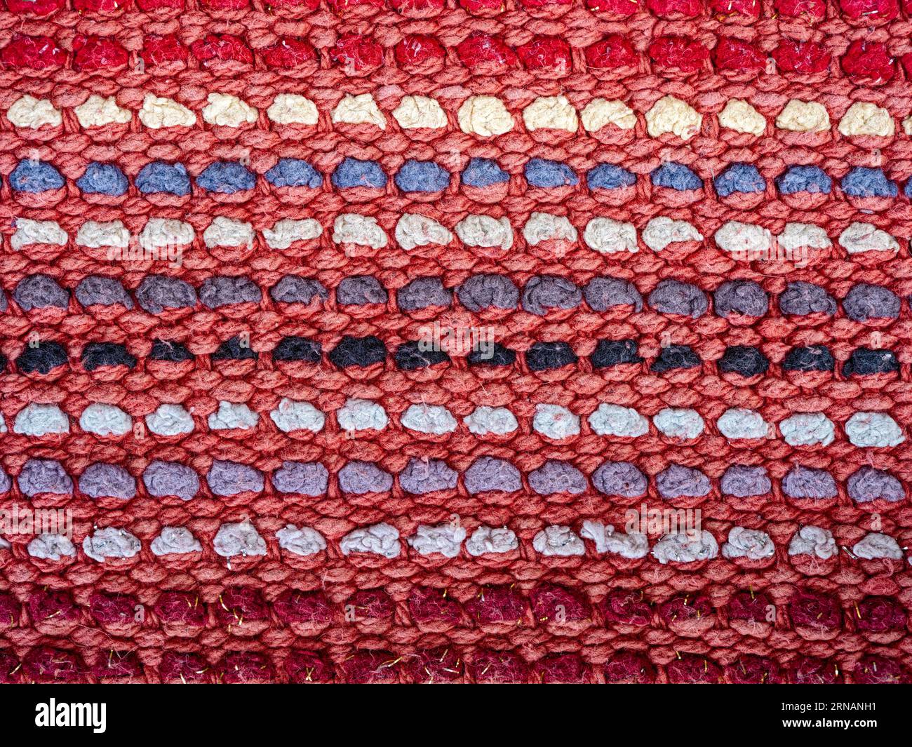 The macro detail of the woven fabric of a rug Stock Photo