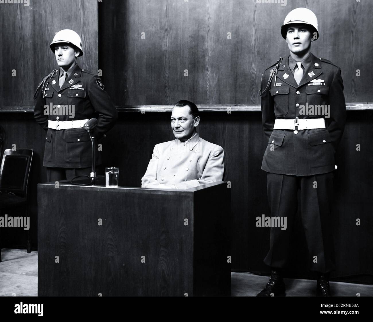 Hermann Goering at Nuremberg trial 1946 Stock Photo
