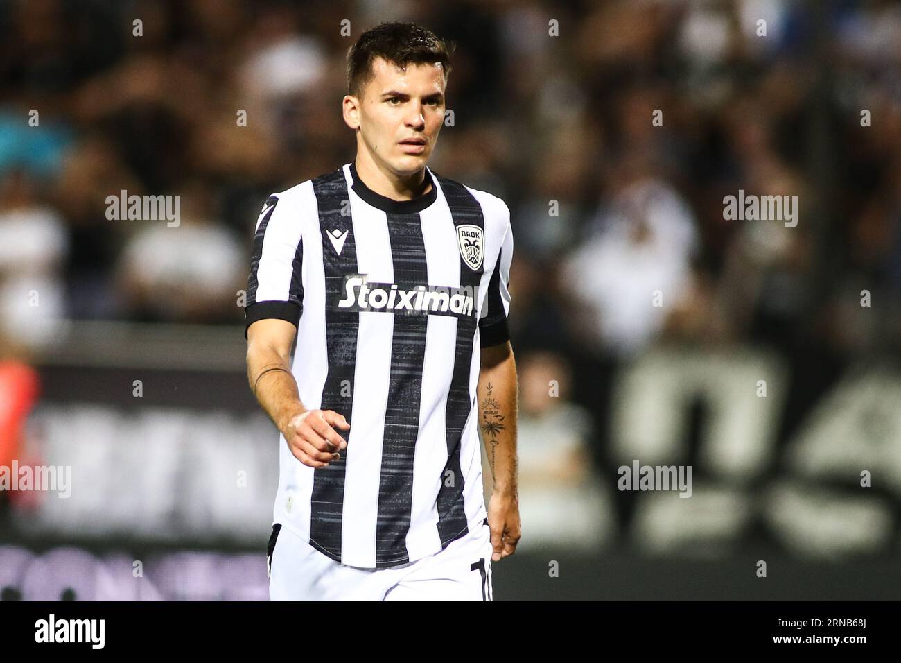 Thessaloniki, Greece. 31st Aug, 2023. PAOK's Thomas Murg during a game between PAOK FC and Hearts FC. Playoff round match of the Conference League between PAOK FC and Heart of Midlothian. The game ended 4-0. (Credit Image: © Giannis Papanikos/ZUMA Press Wire) EDITORIAL USAGE ONLY! Not for Commercial USAGE! Stock Photo