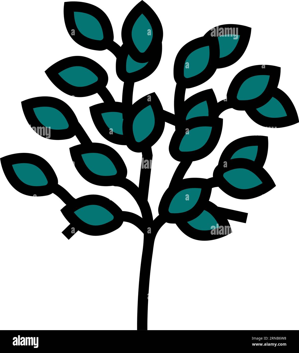 sakaki tree branch shintoism color icon vector illustration Stock ...