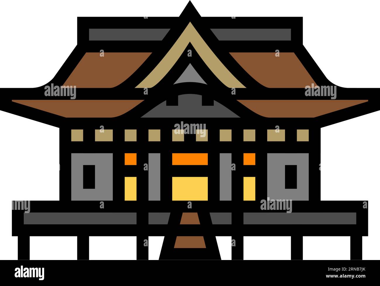 shinto shrine building shintoism color icon vector illustration Stock Vector