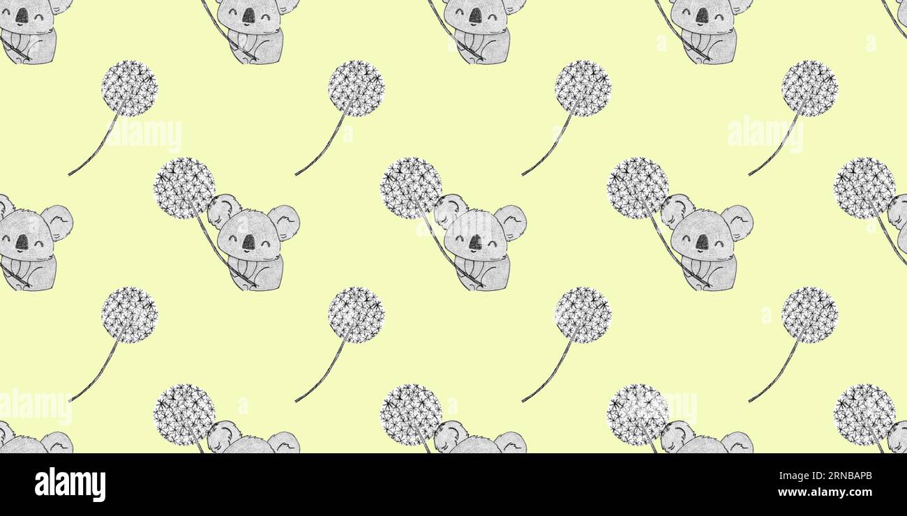 hand drawing cute seamless pattern childrens with teddy bear Stock ...