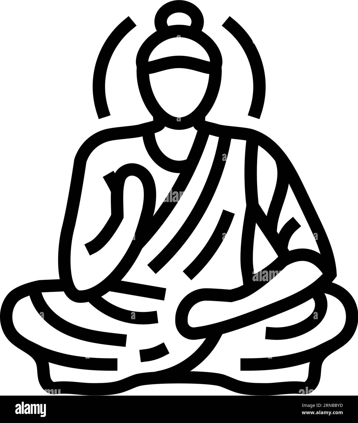 buddha siddhartha gautama line icon vector illustration Stock Vector