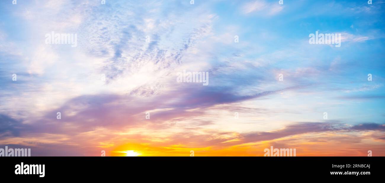 Colorful sunset, sunrise sky with clouds. Nature background Stock Photo ...