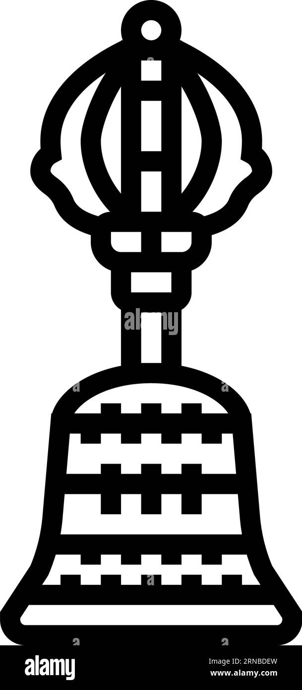 buddhist bell ghanta line icon vector illustration Stock Vector Image ...
