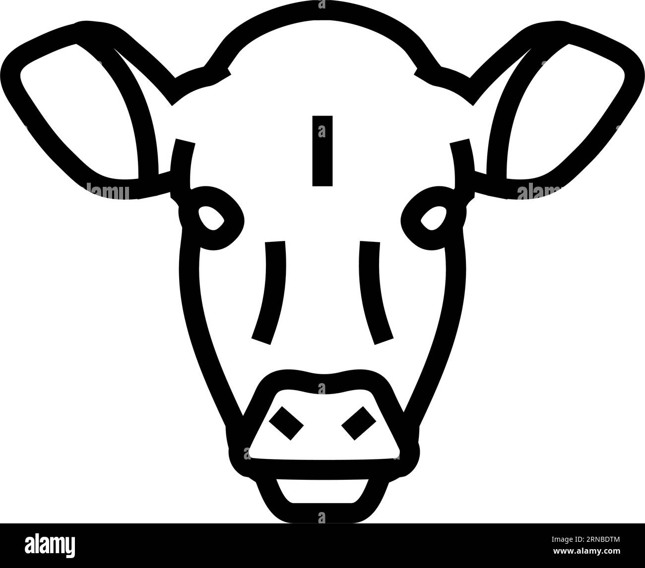 cow head farm line icon vector illustration Stock Vector Image & Art ...