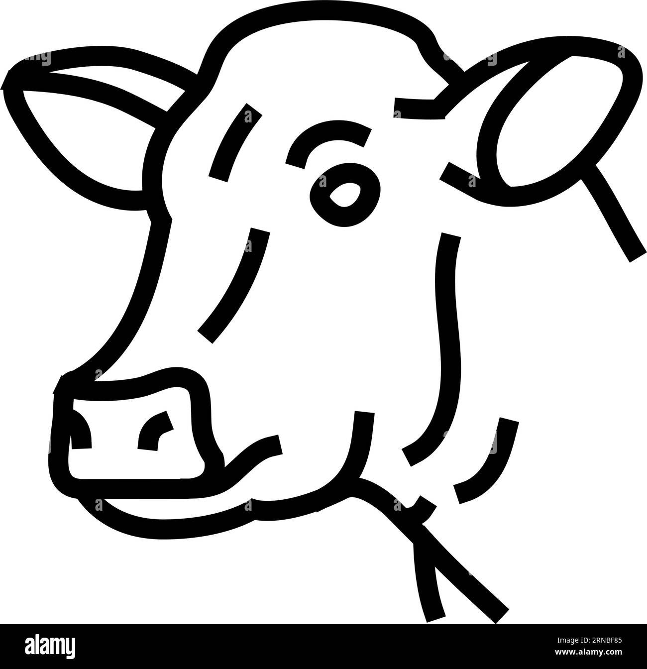 head cow animal line icon vector illustration Stock Vector Image & Art ...