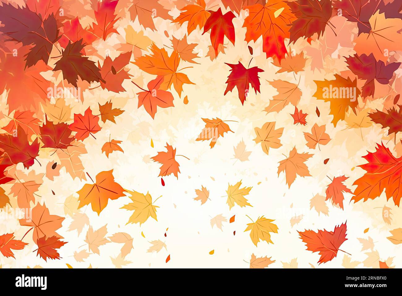 Falling leaves nature background Stock Photo