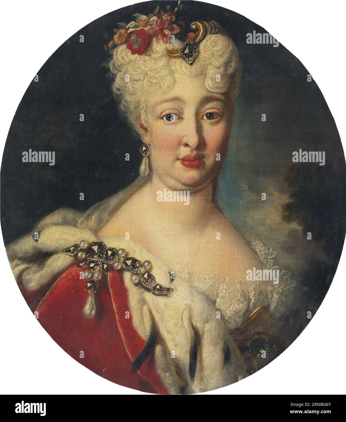 Portrait of Countess Palatine Elisabeth Auguste Sofie of Neuburg (1693 - 1728) 1725 by Pierre Goudreaux Stock Photo