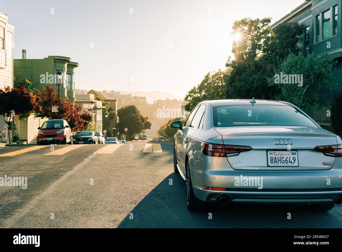 Audi in San Francisco Sunset Stock Photo