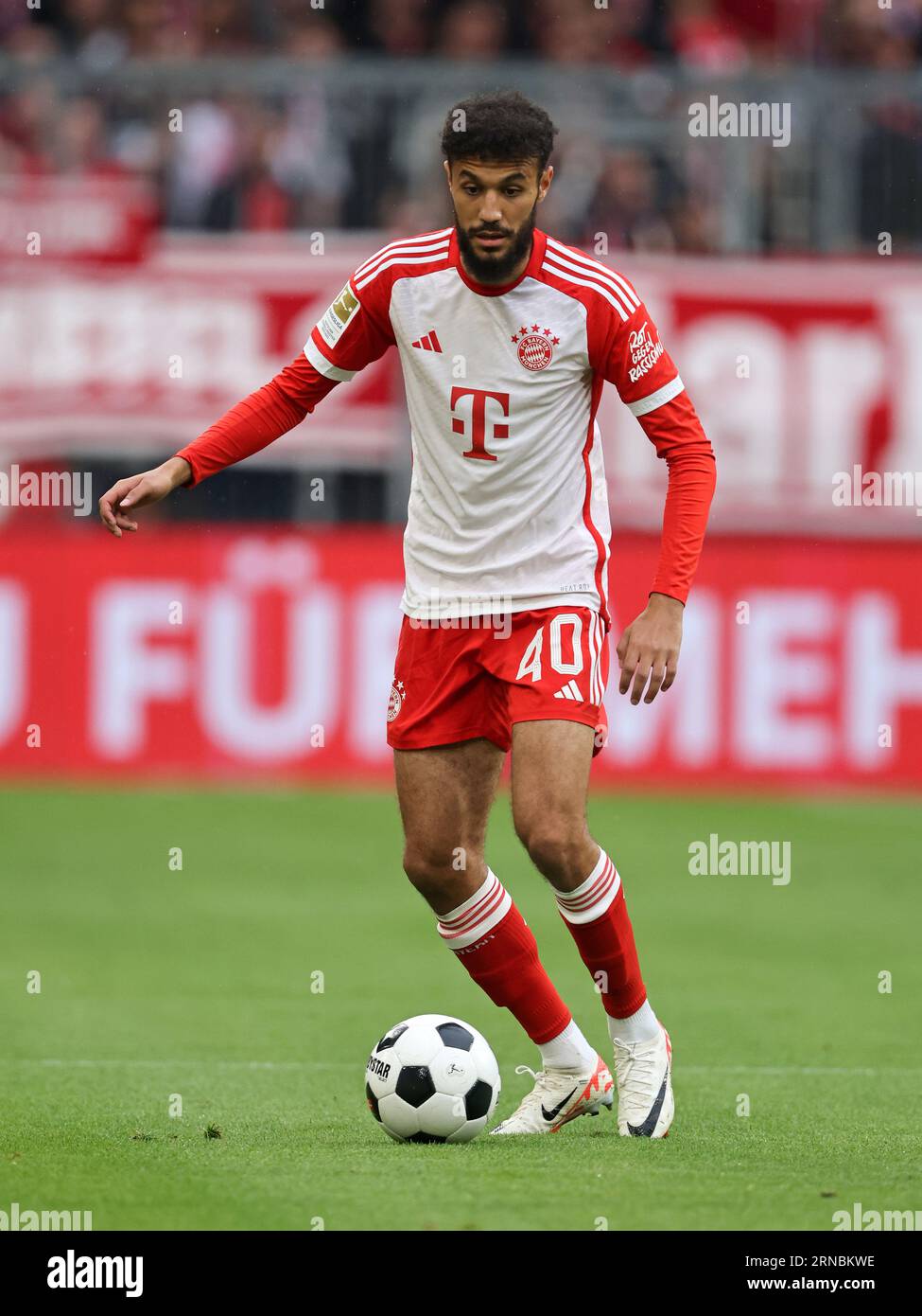 Noussair Mazraoui of FC Bayern Muenchen  FC Bayern München - FC Augsburg 27.8.2023  Fussball 1 . Bundesliga Saison 2023/ 2024 © diebilderwelt / Alamy Stock Stock Photo