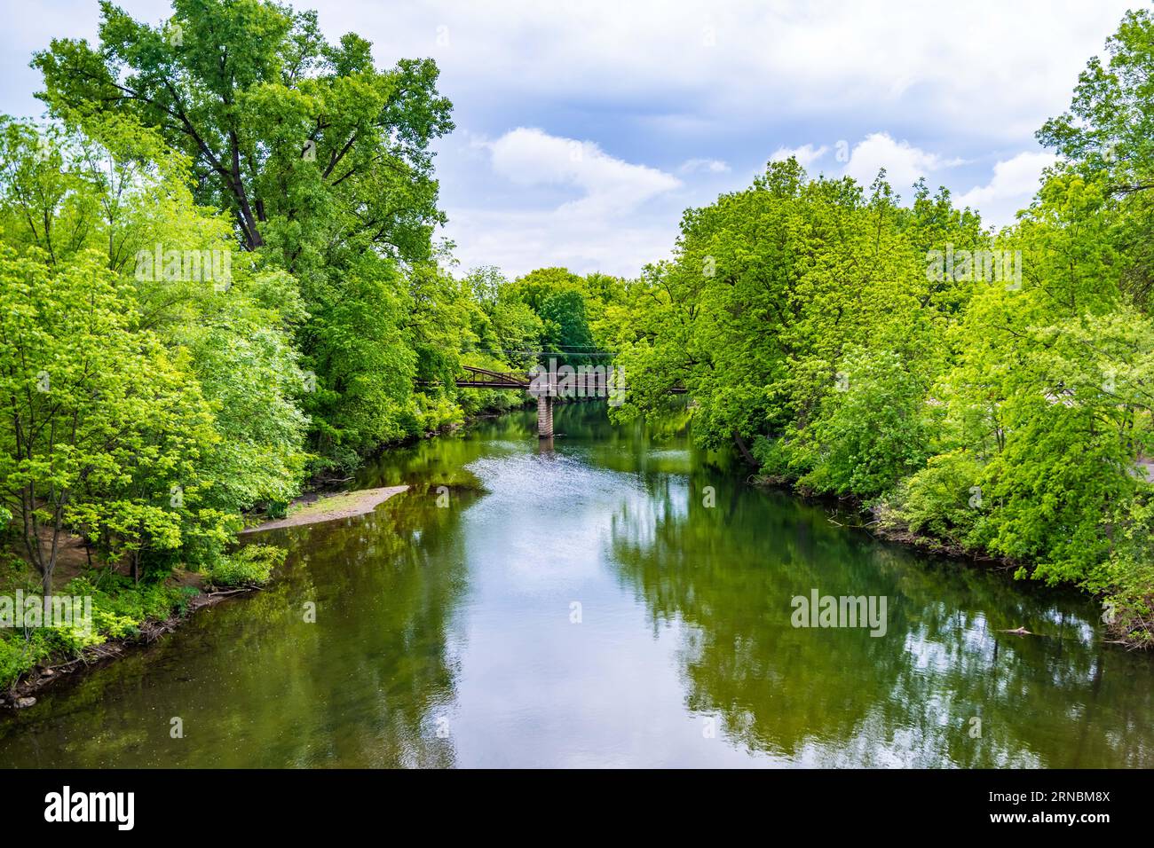 A description board for the trail in River Falls, Wisconsin Stock Photo