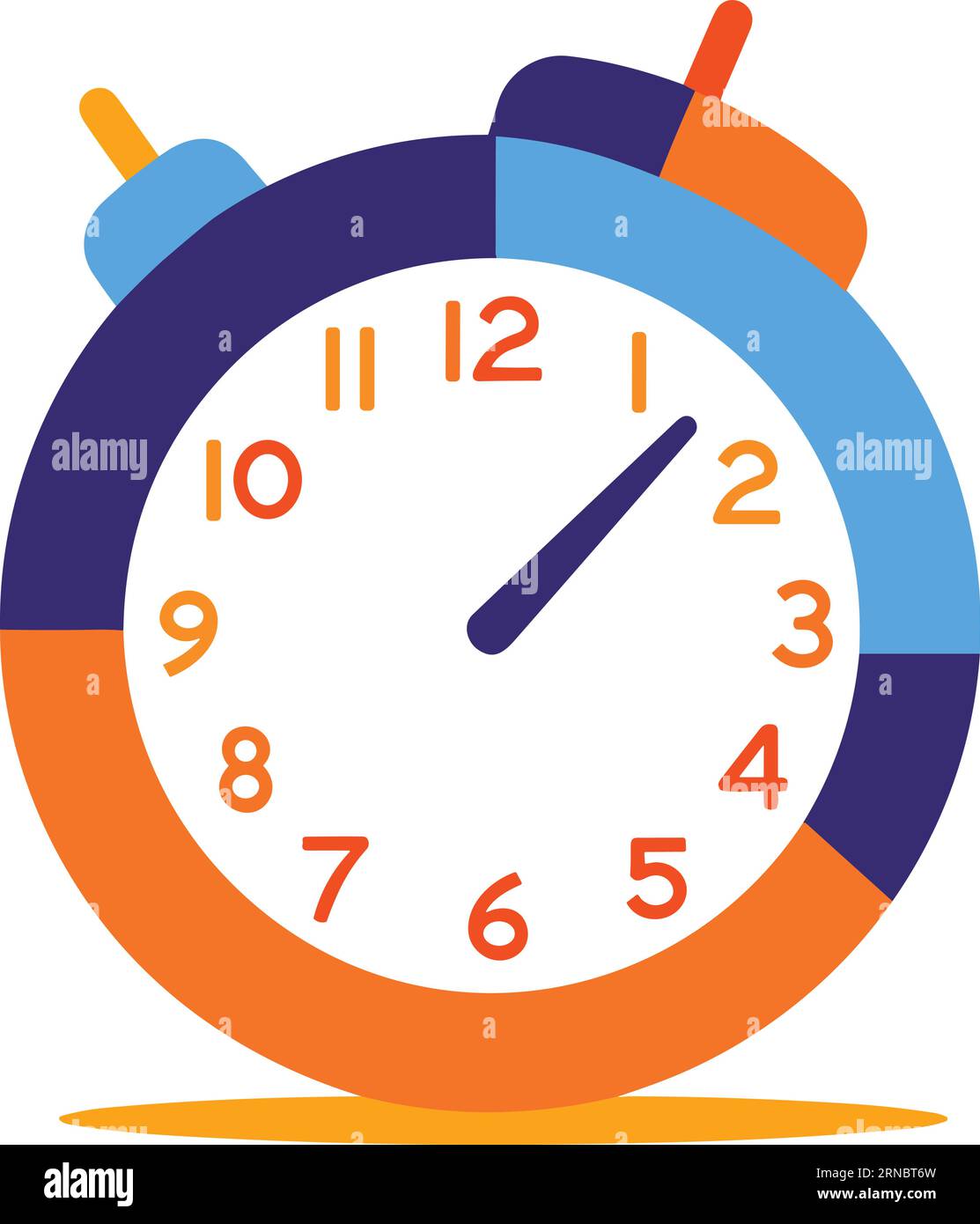 stopwatch or alarm clock in UX UI flat style isolated on background