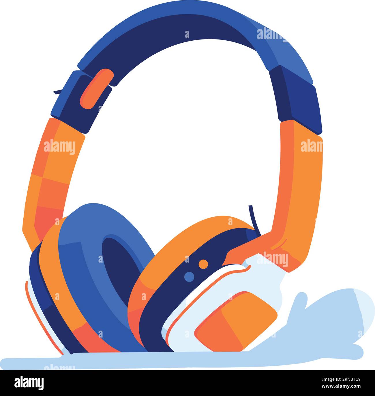 over the head headphones in UX UI flat style isolated on background ...