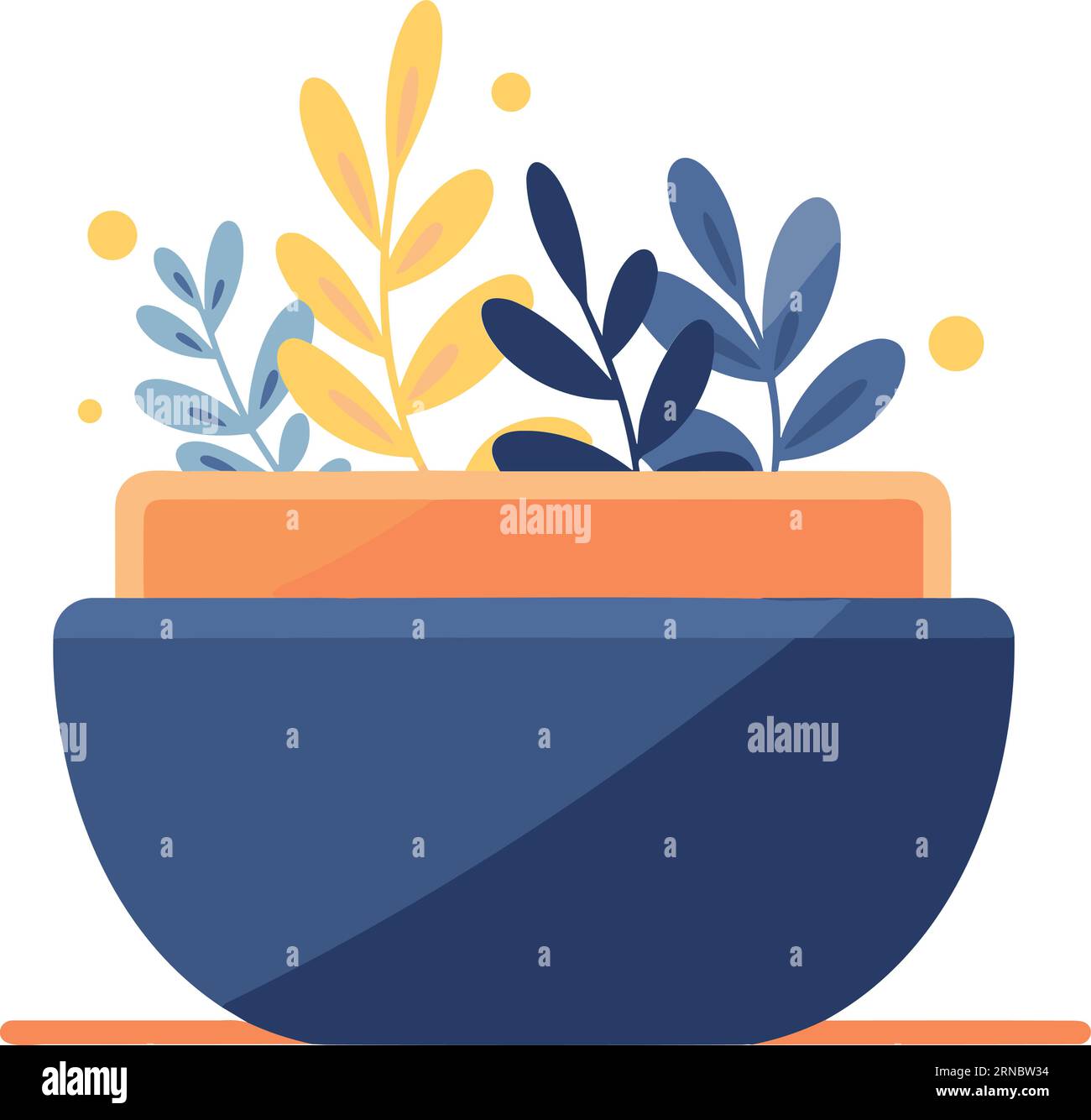 Plant pots for indoor use in UX UI flat style isolated on background ...