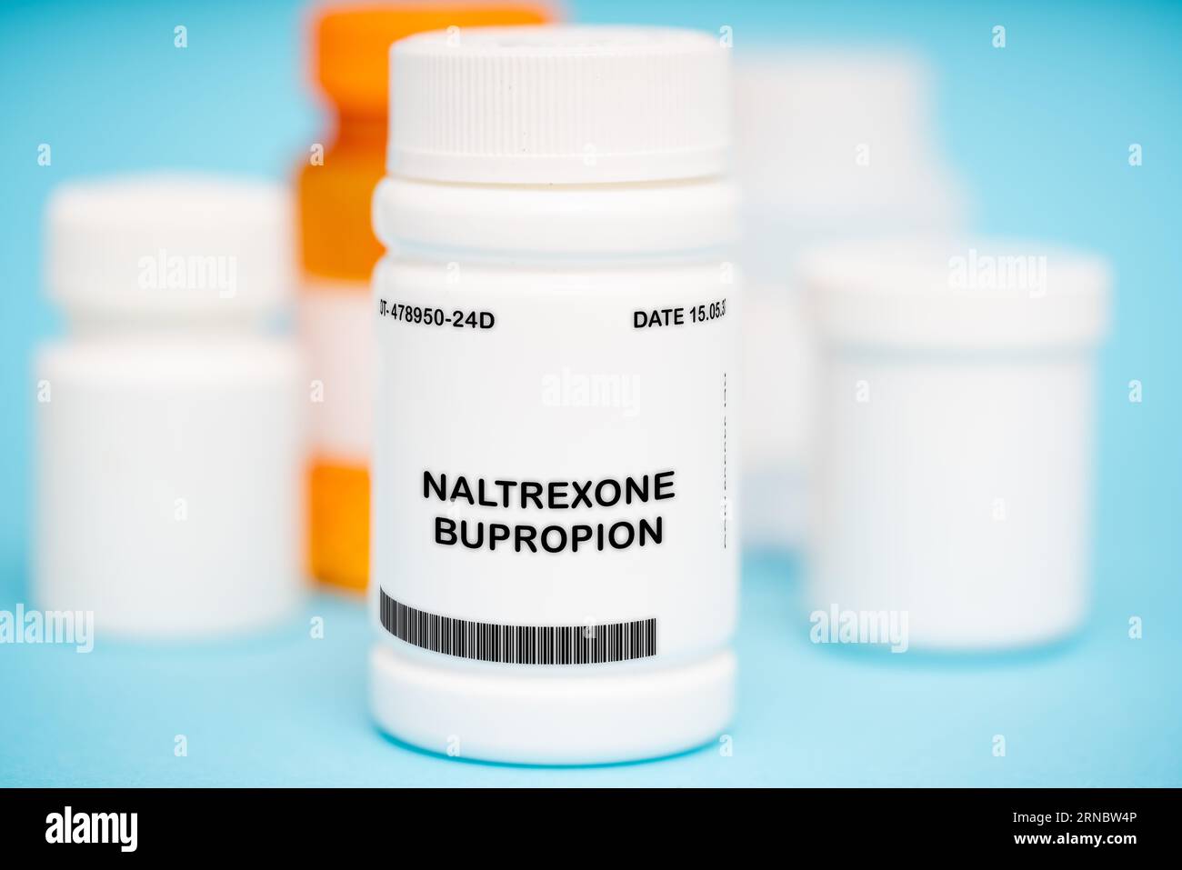 Naltrexone Bupropion is a combination medication used to manage obesity. It  works by reducing appetite and increasing the feeling of fullness. It is u  Stock Photo - Alamy