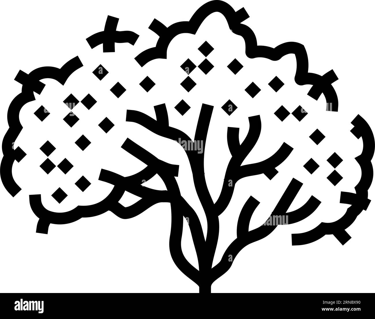 guava tree jungle amazon line icon vector illustration Stock Vector