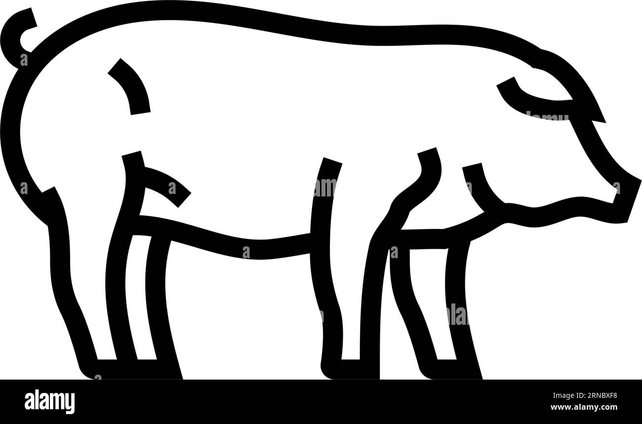 iberico pig breed line icon vector illustration Stock Vector Image ...