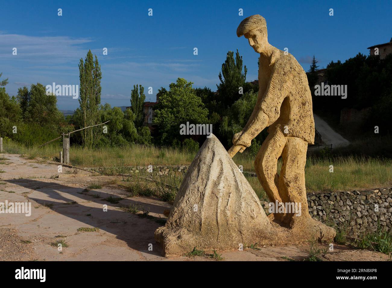Monument at the salt workers, Poza de la Sal, Burgos, Spain Stock Photo