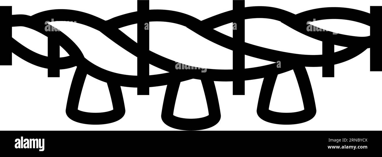shimenawa rope shintoism line icon vector illustration Stock Vector