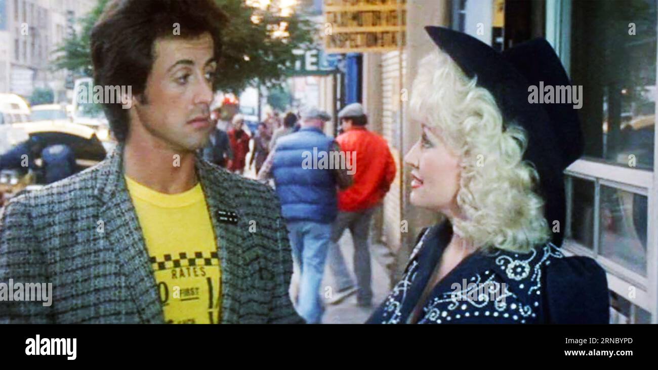 RHINESTONE 1984 20th Century Fox film with Dolly Parton and Sylvester Stallone Stock Photo