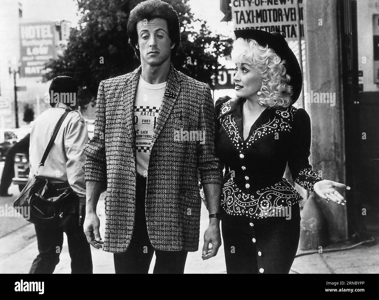RHINESTONE 1984 20th Century Fox film with Dolly Parton and Sylvester Stallone Stock Photo