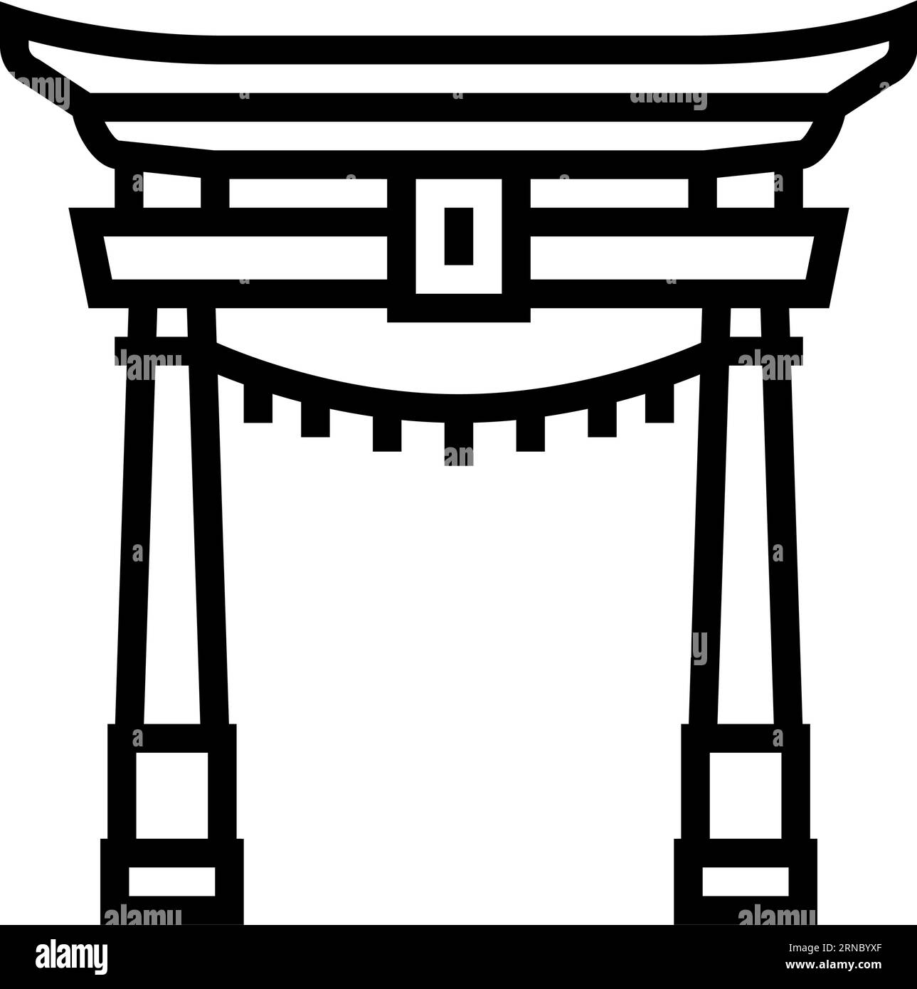 torii gate shintoism line icon vector illustration Stock Vector