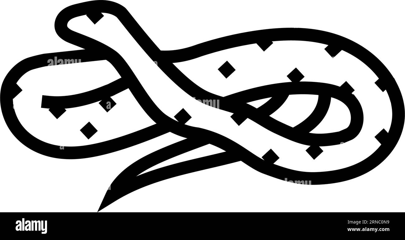 green tree python animal snake line icon vector illustration Stock ...