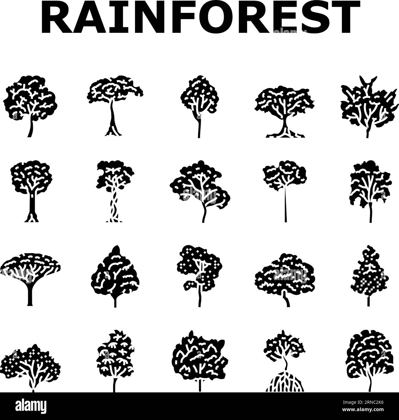 rainforest jungle amazon nature icons set vector Stock Vector Image & Art Alamy