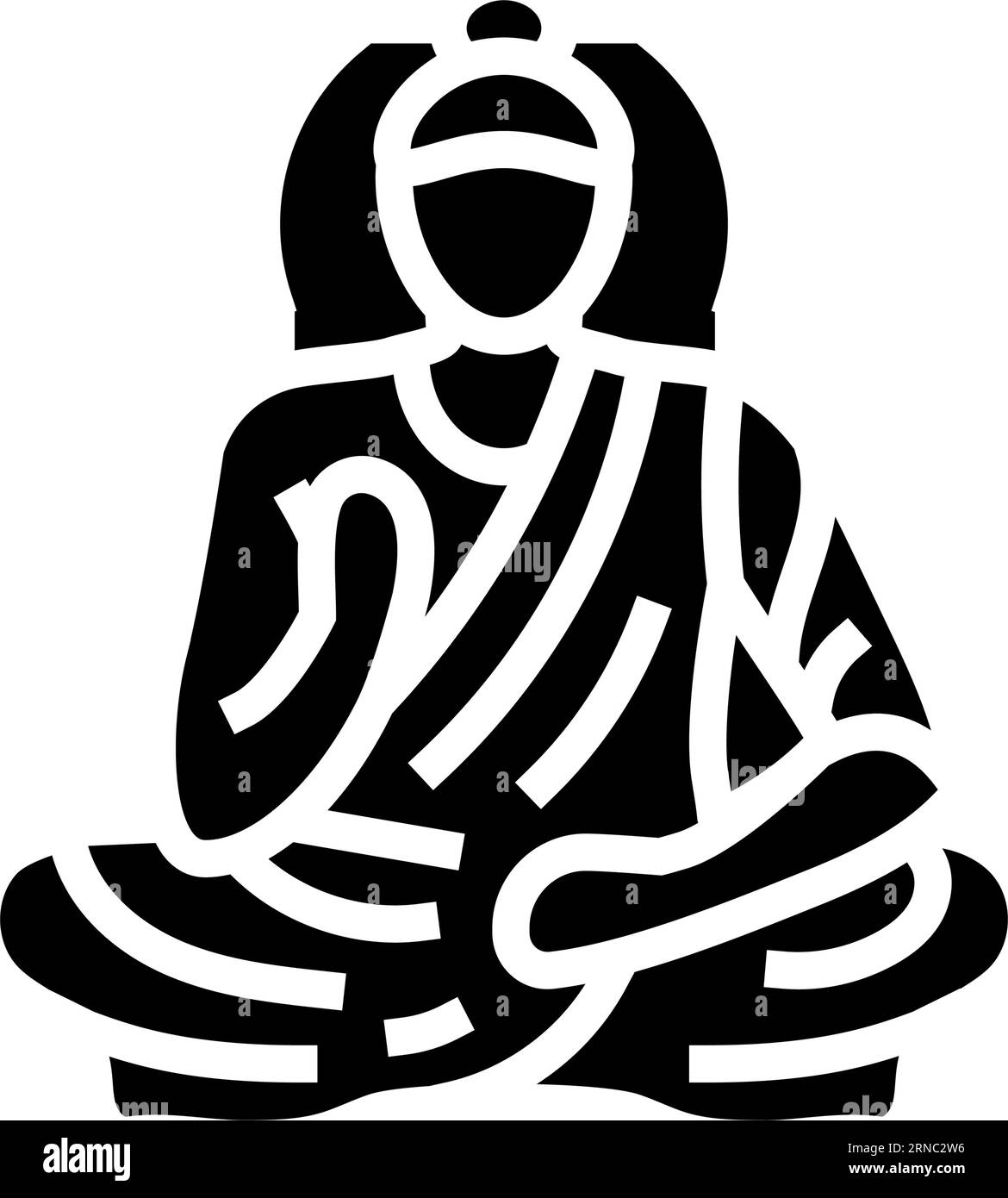 buddha siddhartha gautama glyph icon vector illustration Stock Vector