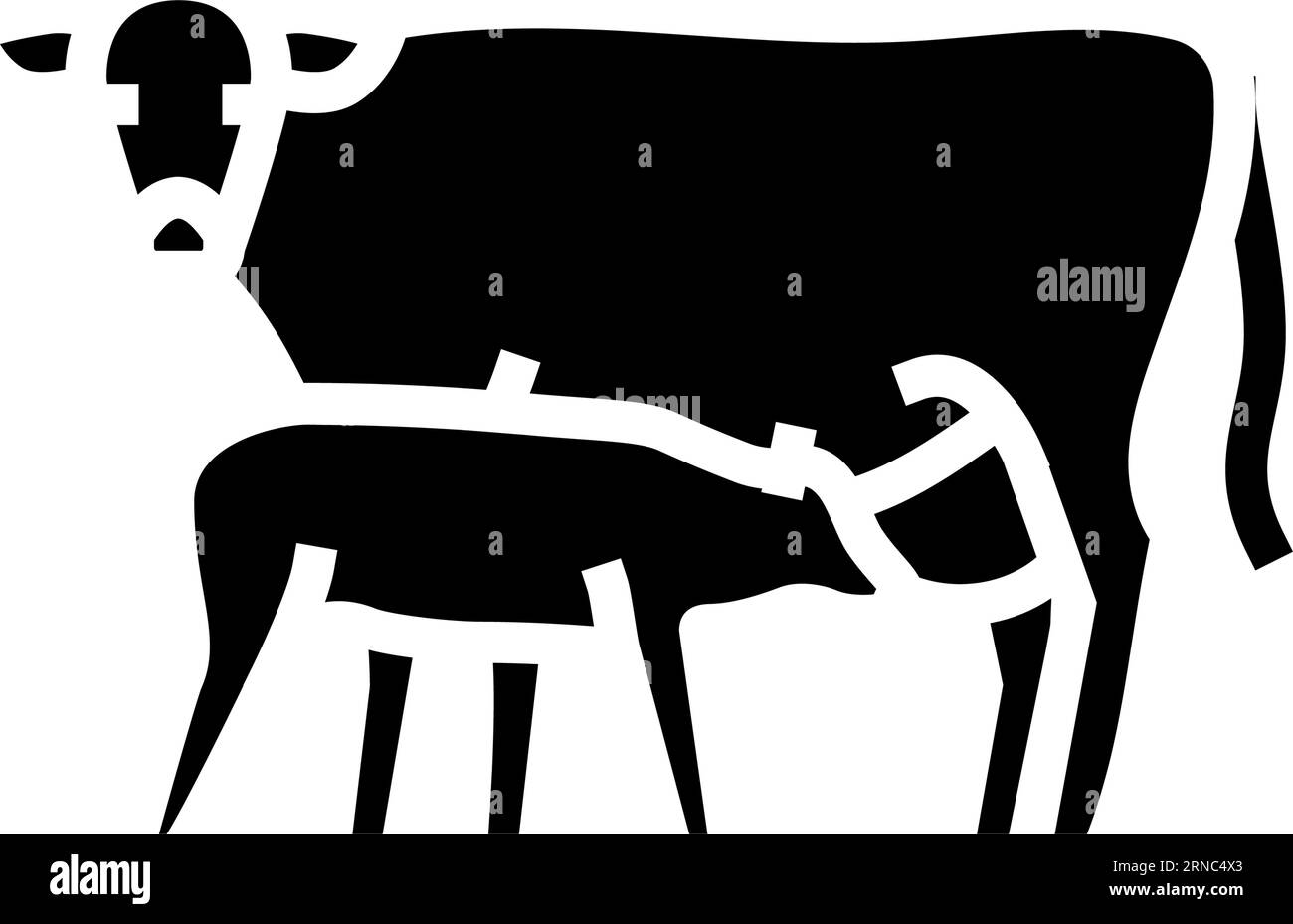 cow with calf glyph icon vector illustration Stock Vector Image & Art
