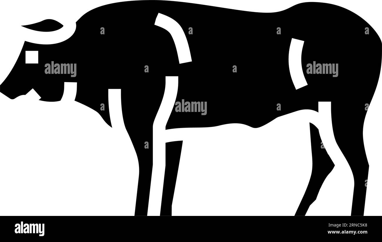 bull standing animal glyph icon vector illustration Stock Vector Image ...