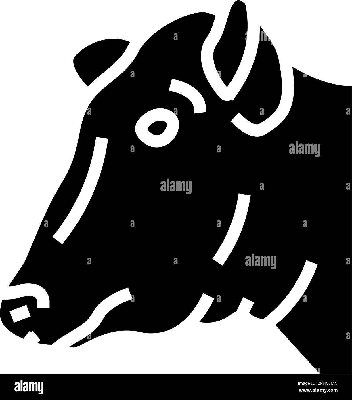 cow head animal glyph icon vector illustration Stock Vector Image & Art ...